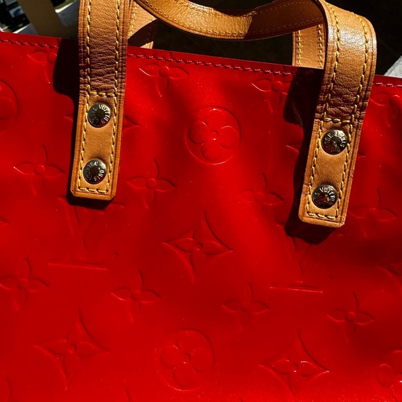 π Louis Vuitton LV Monogram Red Vernis Top Handle Tote Bag - Picture 7 of 10